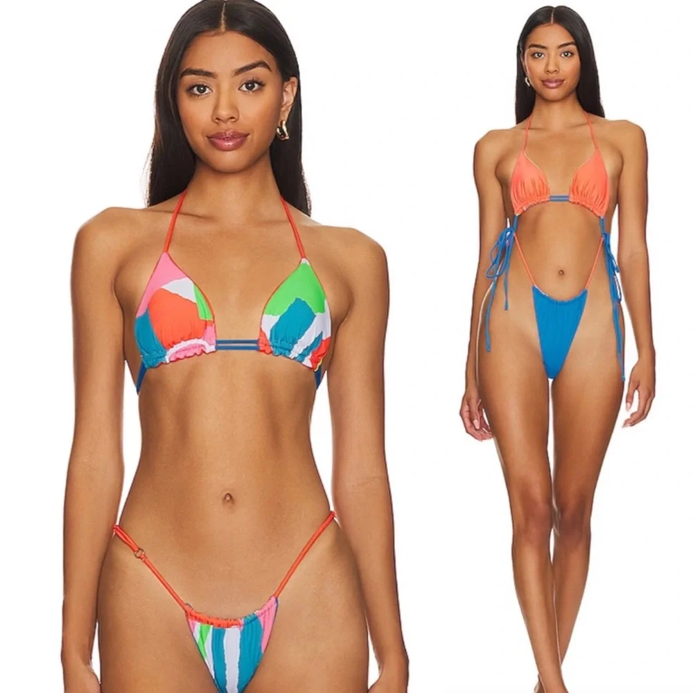 MAAJI Fire Ocean Set - Rio String Bikini Top & Khloe Cheeky Thong Bottom M/L